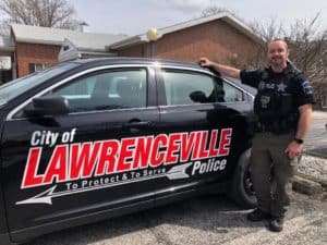 City of Lawrenceville Police Officer and Cruiser